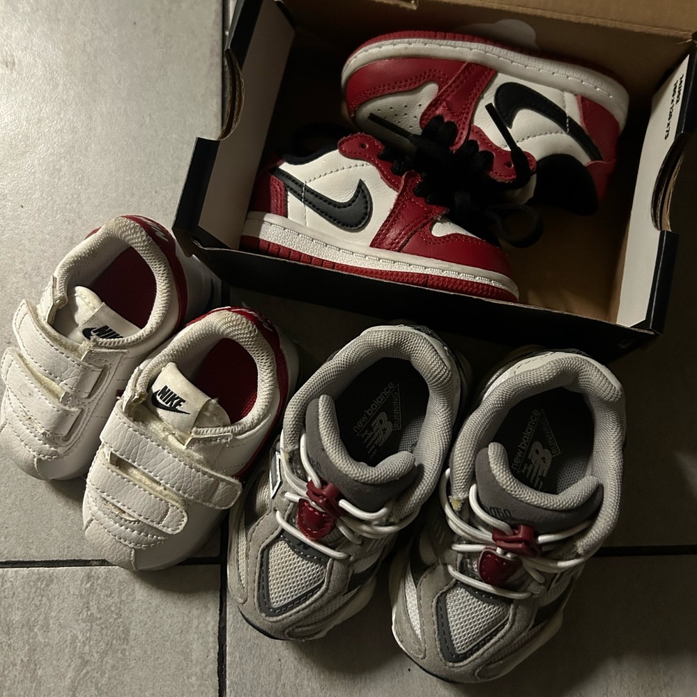 Baby boy sneaker lot (Jordan 1, Nike Cortez, New Balance